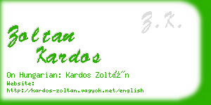 zoltan kardos business card